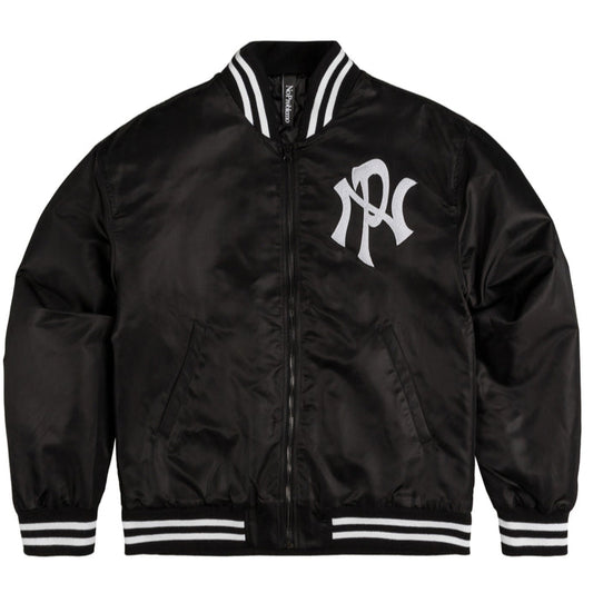 No Problemo NYP Nylon Varsity Jacket Black