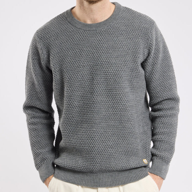 Armor Lux Wool Knit Crew Neck Misty Grey