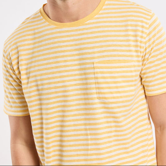 Armor Lux Striped T-Shirt Yellow E24 / Nature