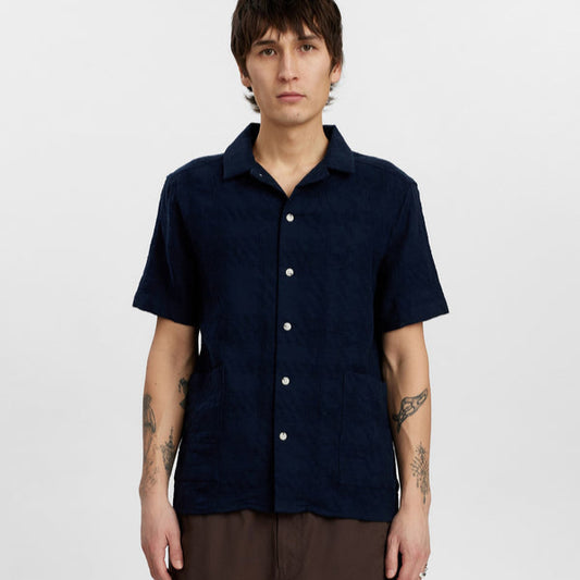 Anerkjendt Akleon Check Pattern S/S Shirt Sky Captain
