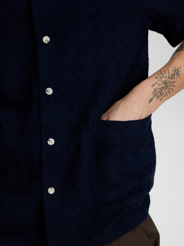 Anerkjendt Akleon Check Pattern S/S Shirt Sky Captain