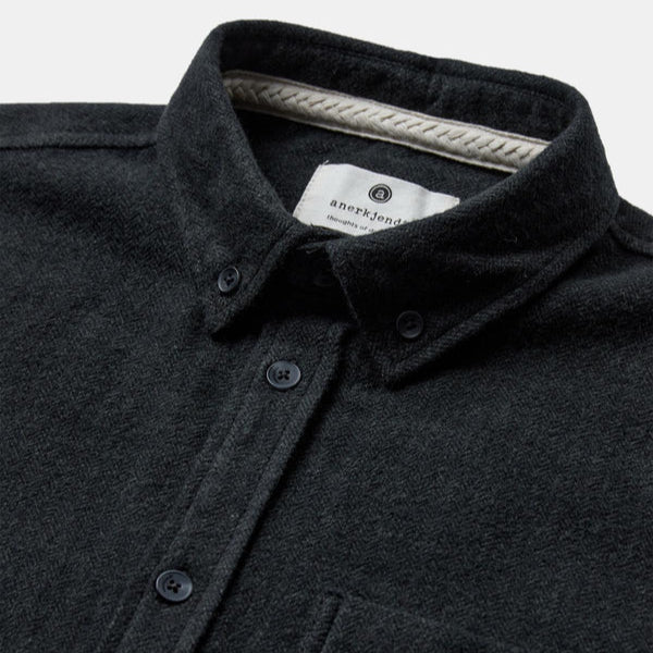 Anerkjendt Akkonrad 2 Tone Brushed Shirt Forest Night