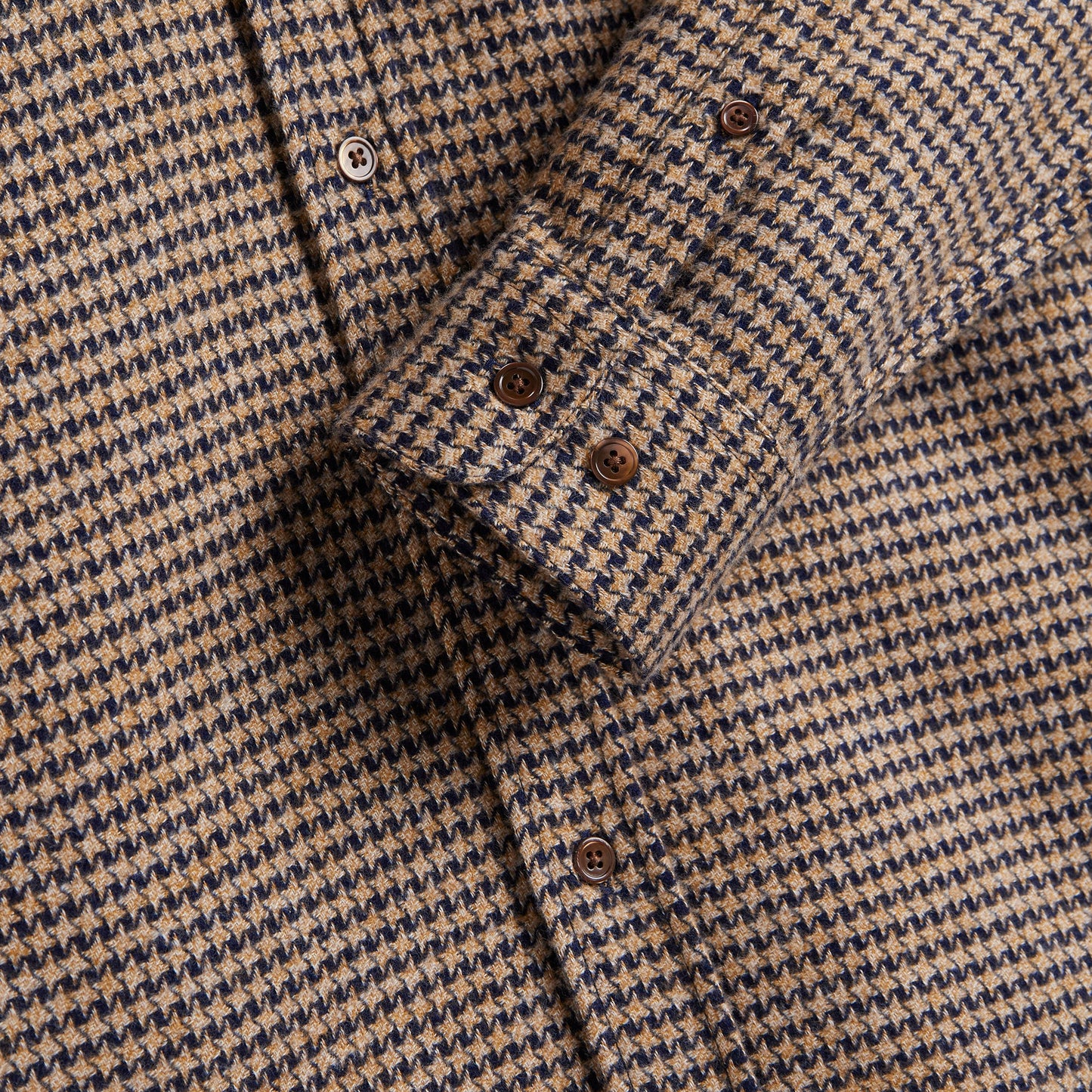 Portuguese Flannel Abstract Pied Poule LS Shirt Navy
