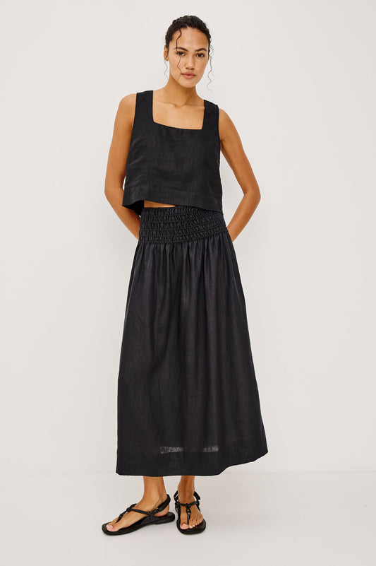 Rails Alessa Skirt Black Linen