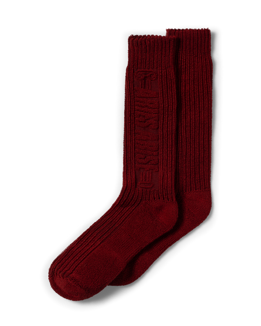 Aries Towelling Column Sock Red