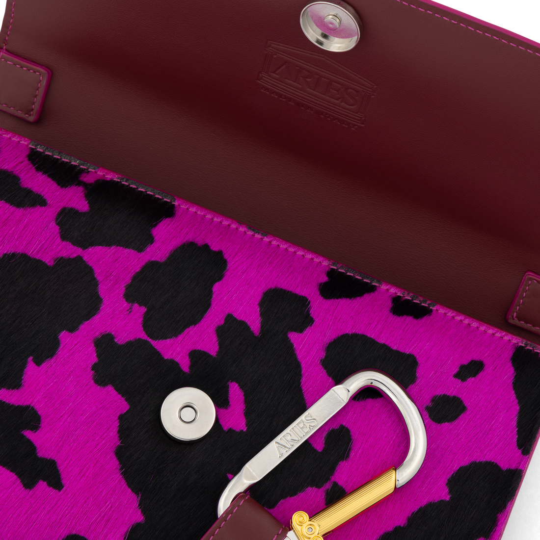 Aries Cow Print Pony Bag Pink