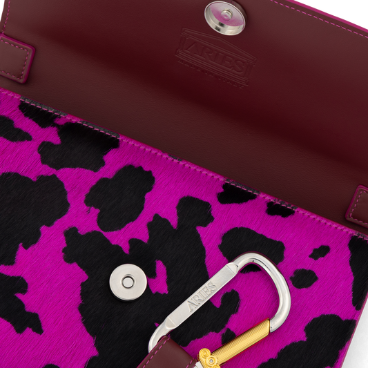Aries Cow Print Pony Bag Pink