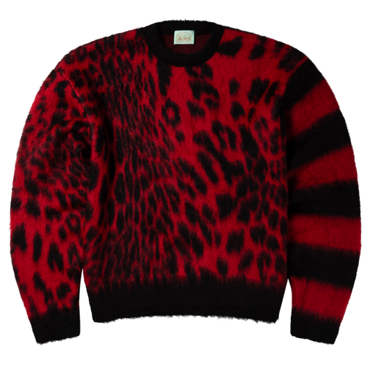Aries Brushed Leopard Sweater Red