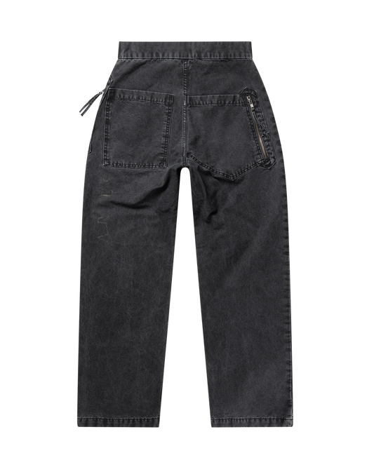 Aries Washed Canvas Walking Pant Black
