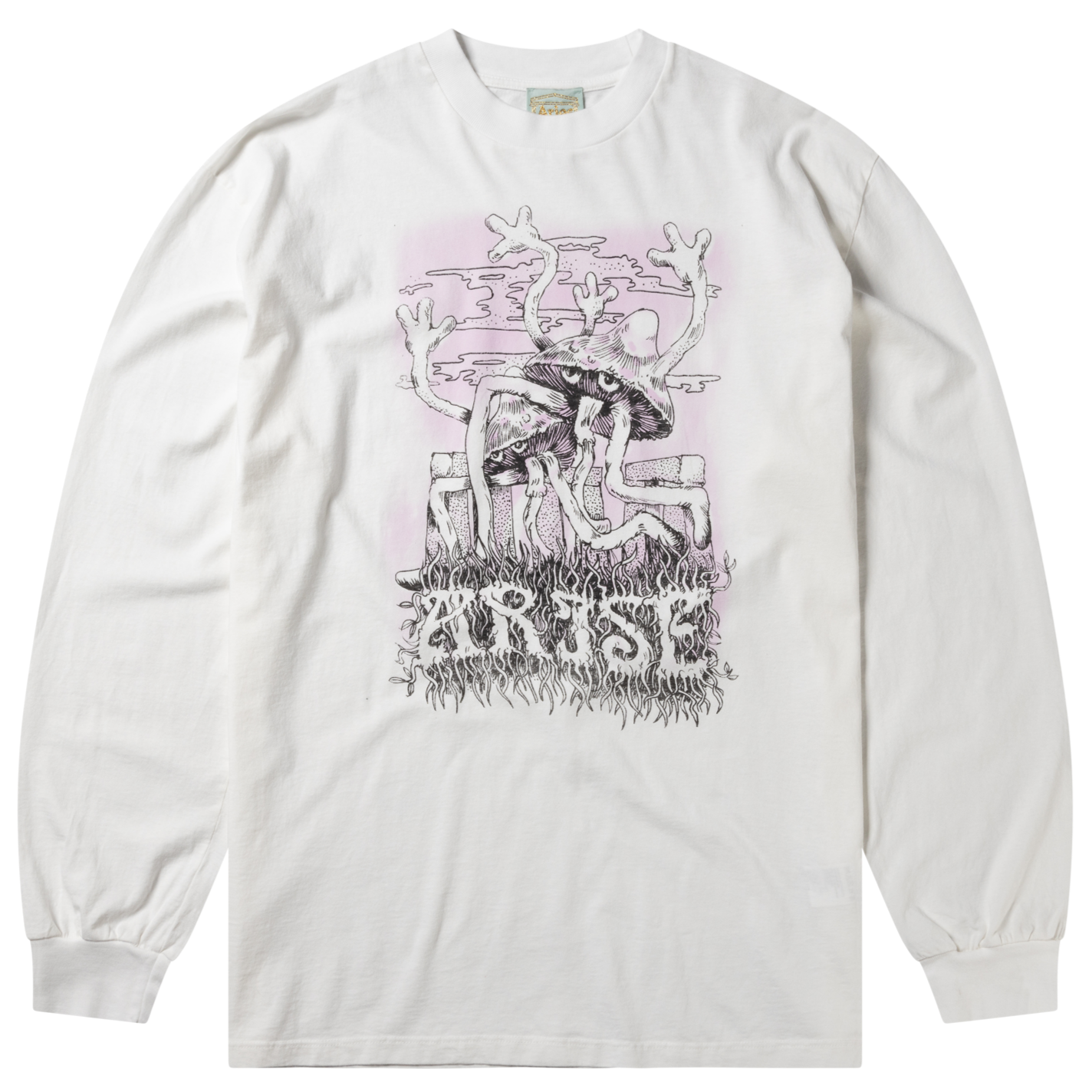 Aries Faded Shroom Awakening LS Tee Off White