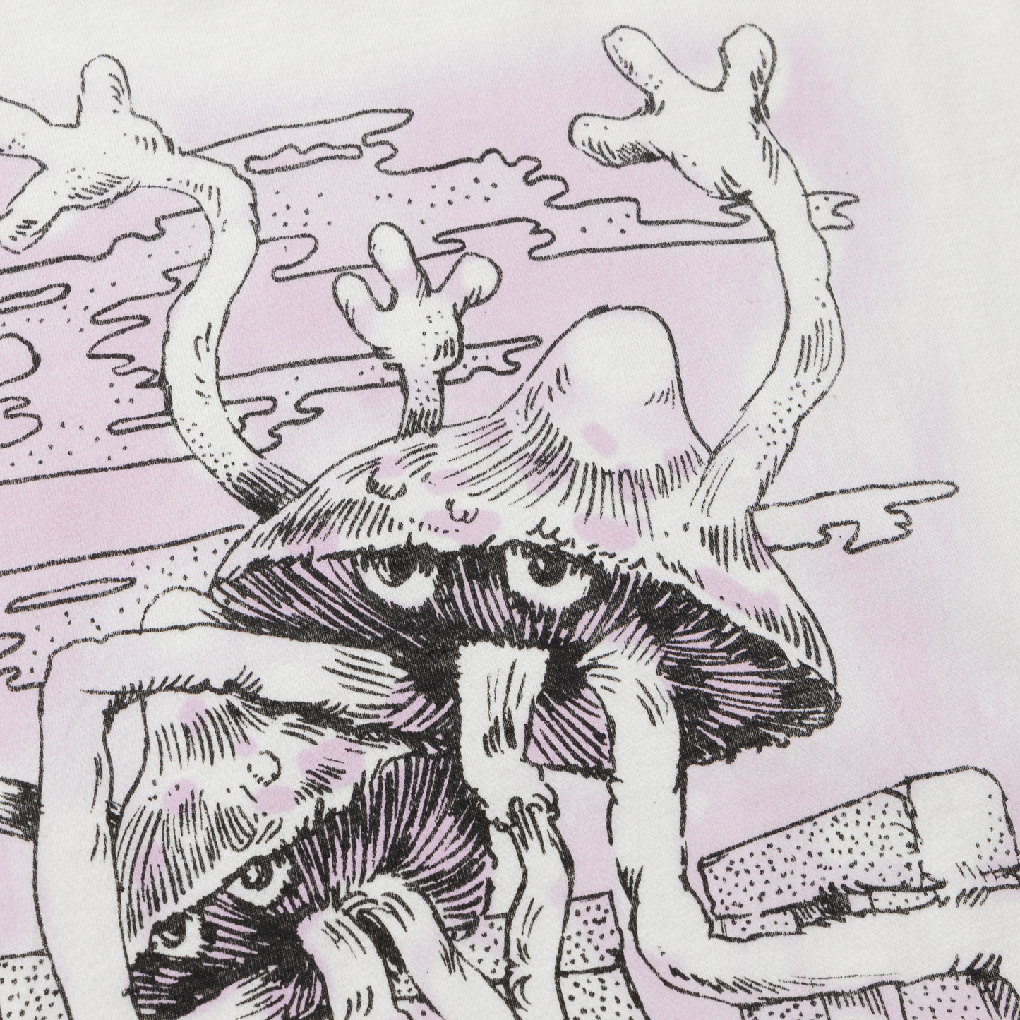 Aries Faded Shroom Awakening LS Tee Off White