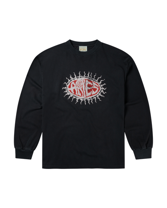Aries Faded Grunge LS Tee Black