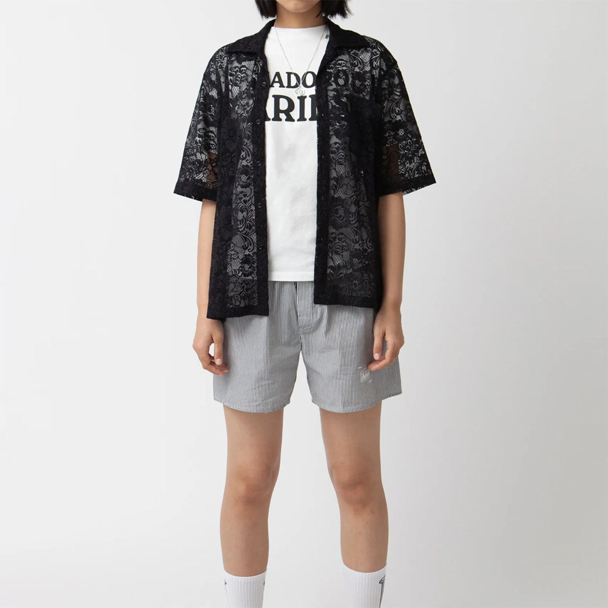 Aries Lace Hawaiian Shirt Black