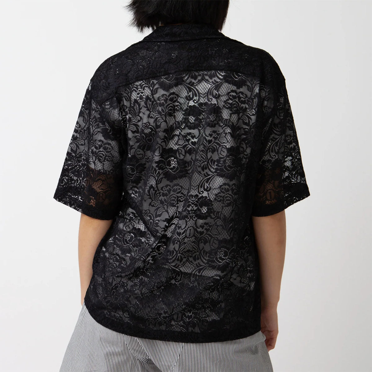 Aries Lace Hawaiian Shirt Black