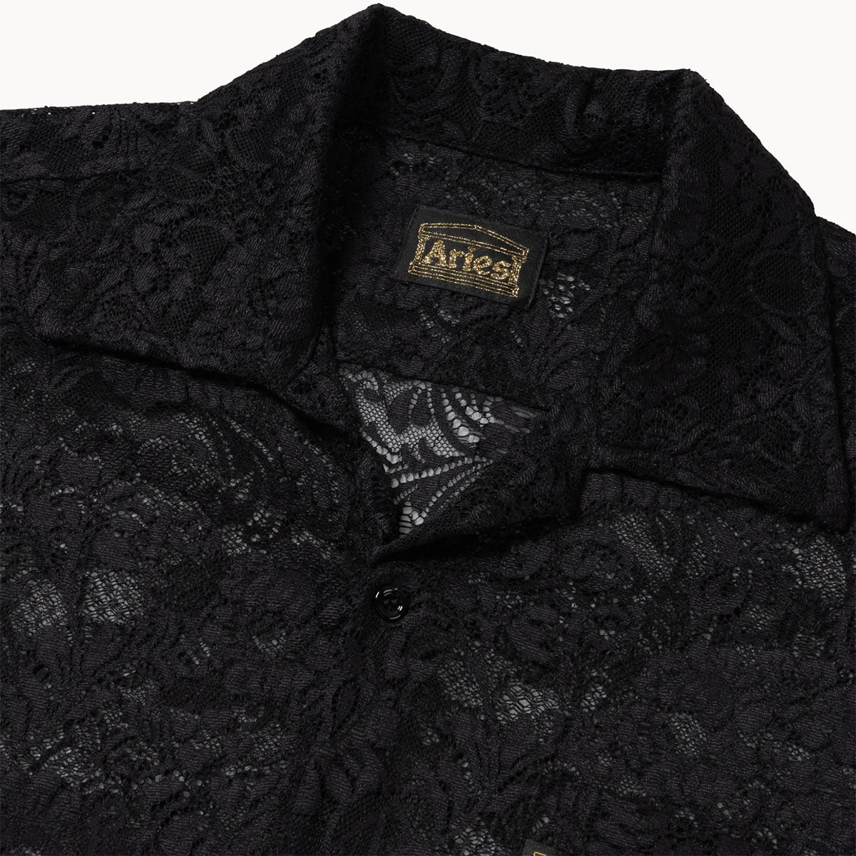 Aries Lace Hawaiian Shirt Black