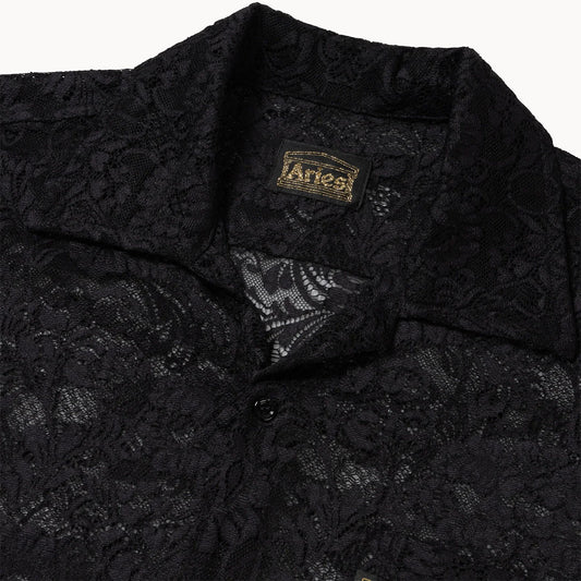 Aries Lace Hawaiian Shirt Black