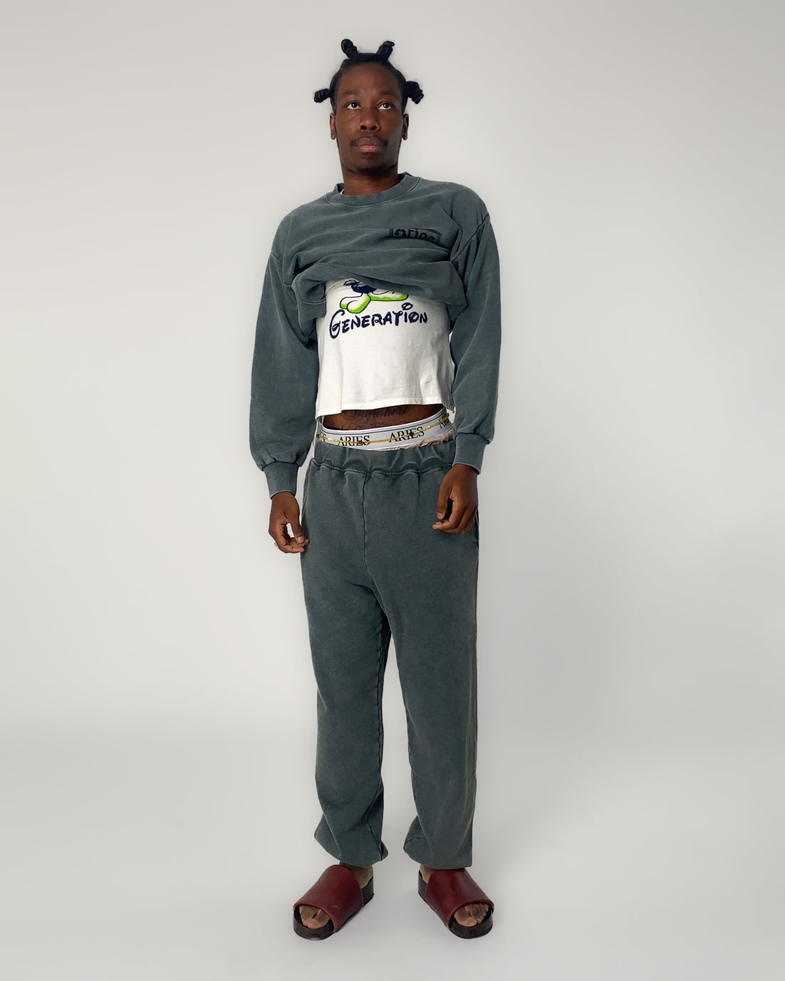Aries Premium Aged Temple Sweatpant Dark Green