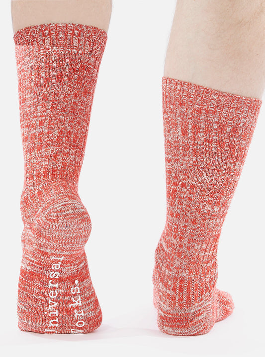 Universal Works Slub Knit Slub Sock Red