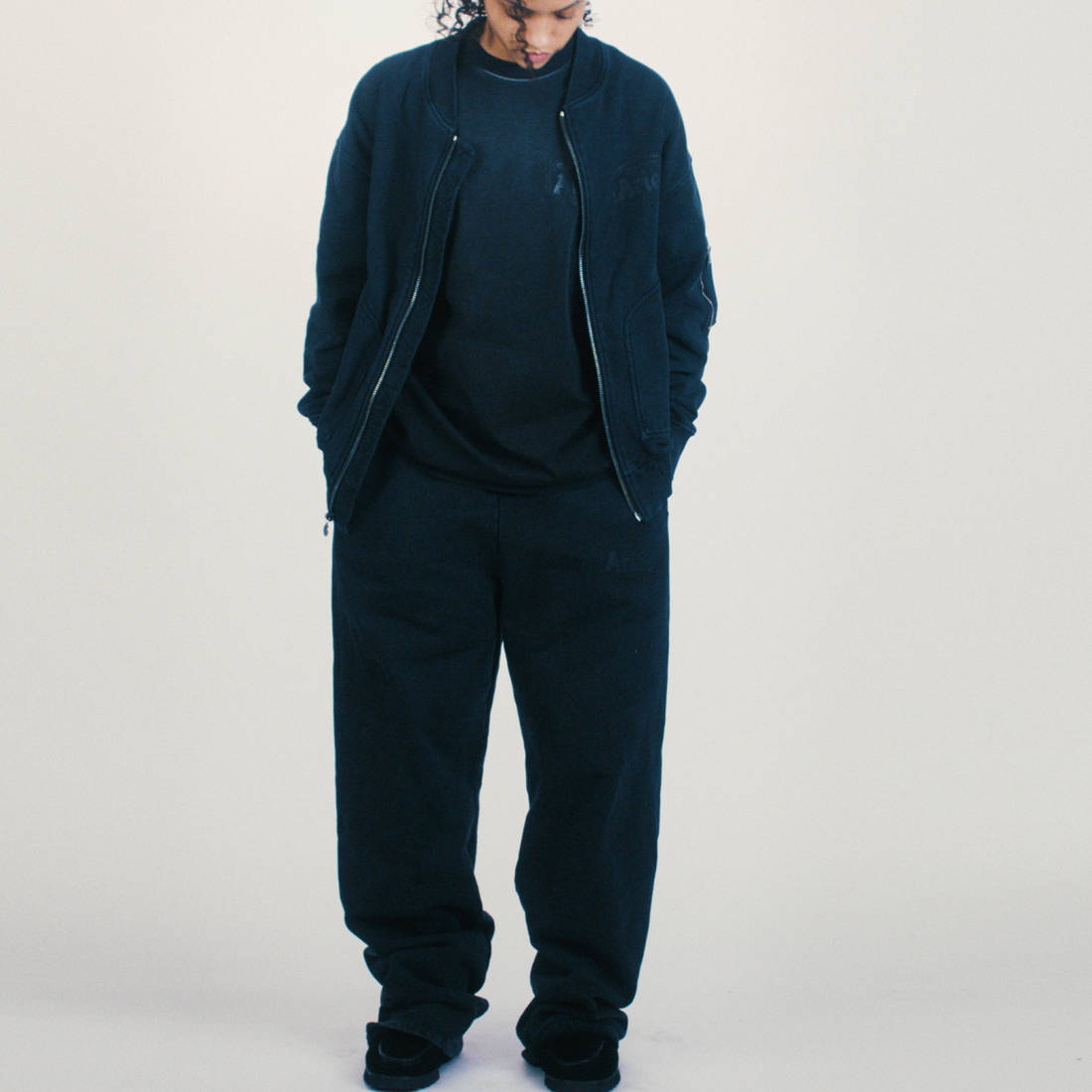 Aries Premium Faded Temple Straight Sweatpant Black