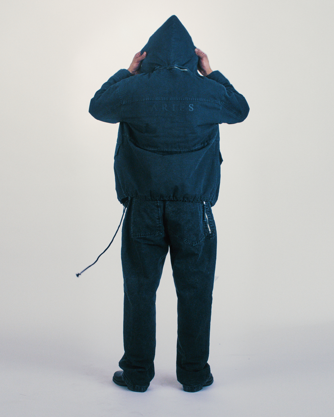 Aries Washed Canvas Walking Pant Black