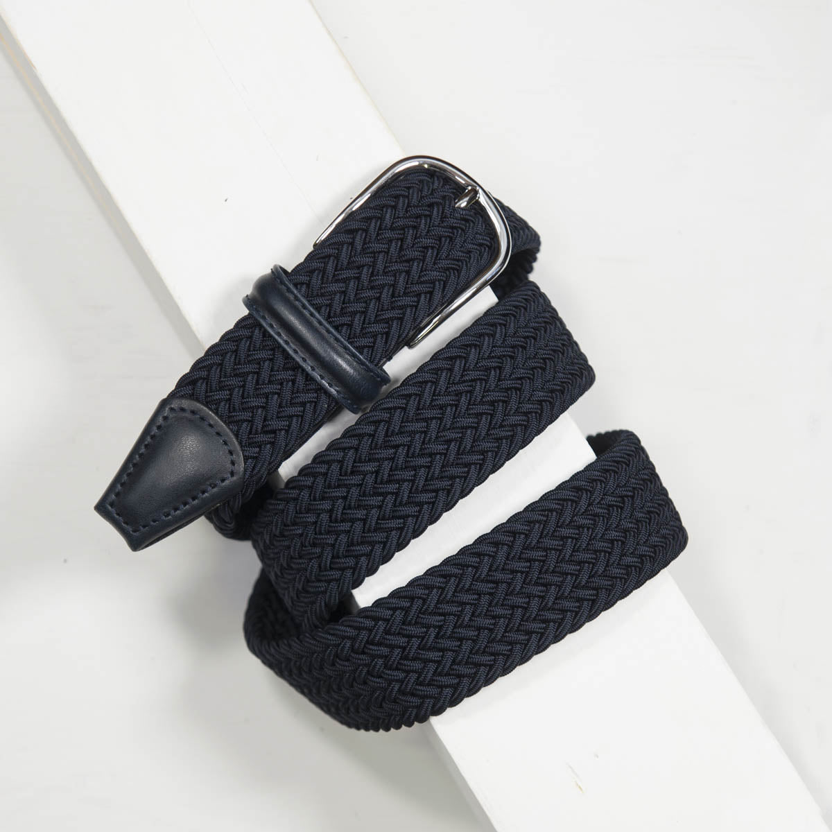 Andersons Classic Elastic Woven Belt Navy