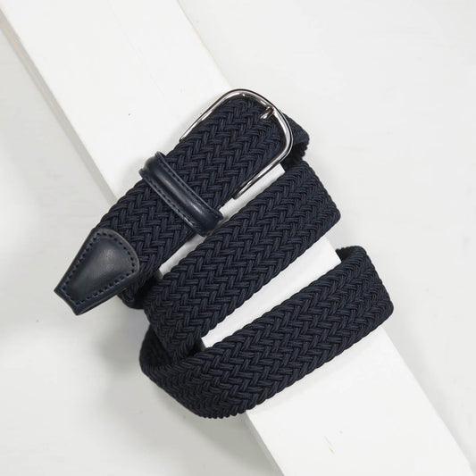 Andersons Classic Elastic Woven Belt Navy