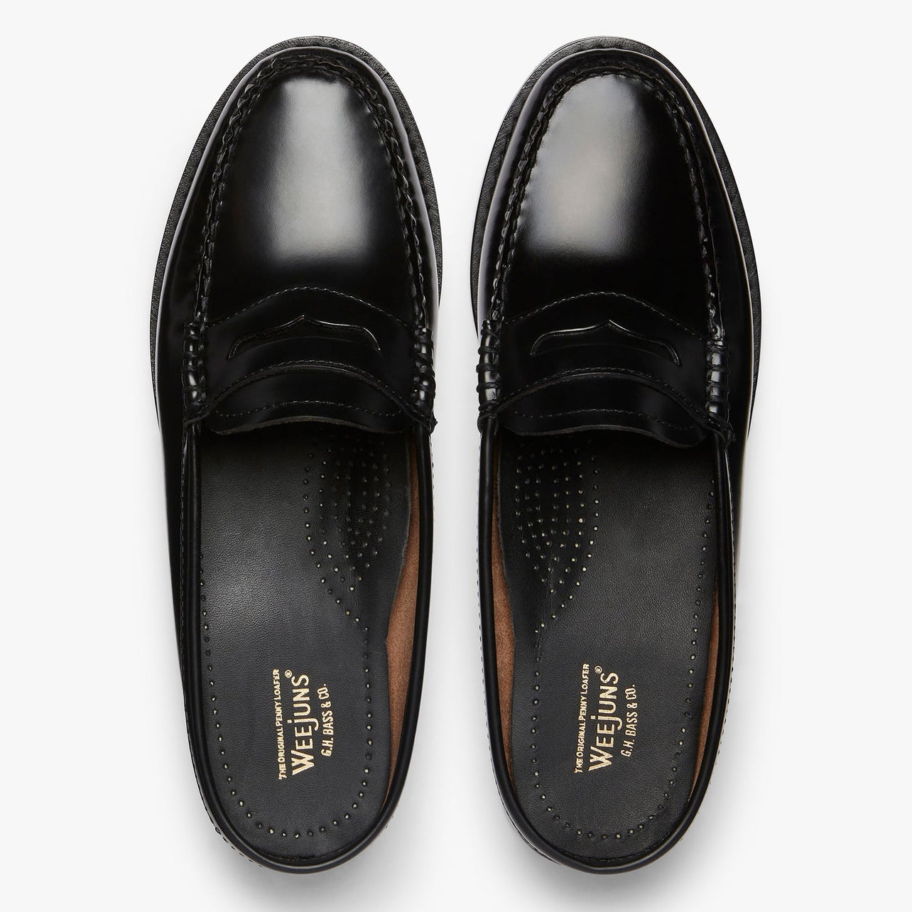 G.H.Bass Weejuns Penny Slides Black Leather