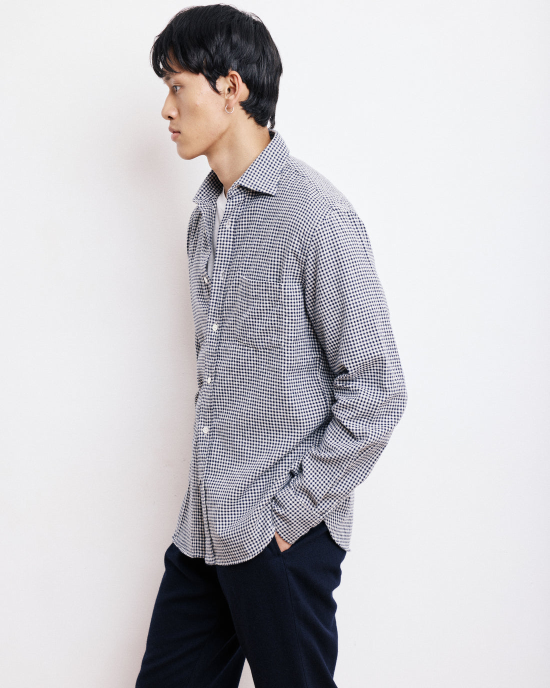 Hartford Paul Check Shirt Navy / ivory