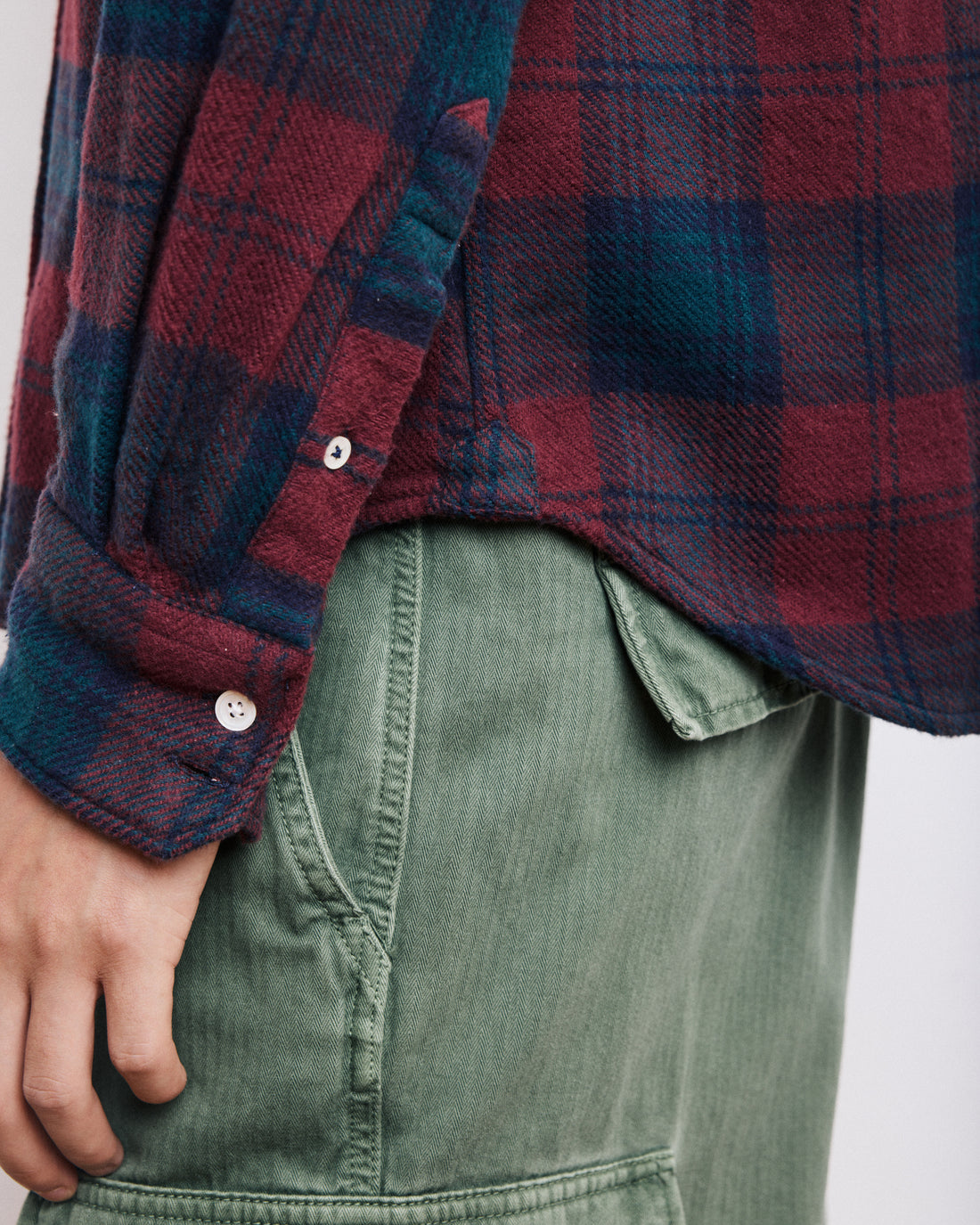 Hartford Paul Plaid Shirt Wine / Green