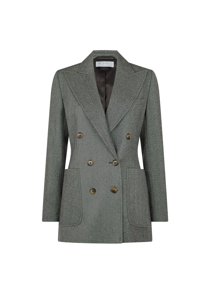 Bella Freud Bianca Herringbone Jacket Grey