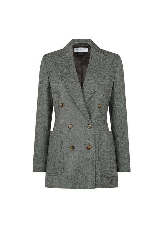 Bella Freud Bianca Herringbone Jacket Grey
