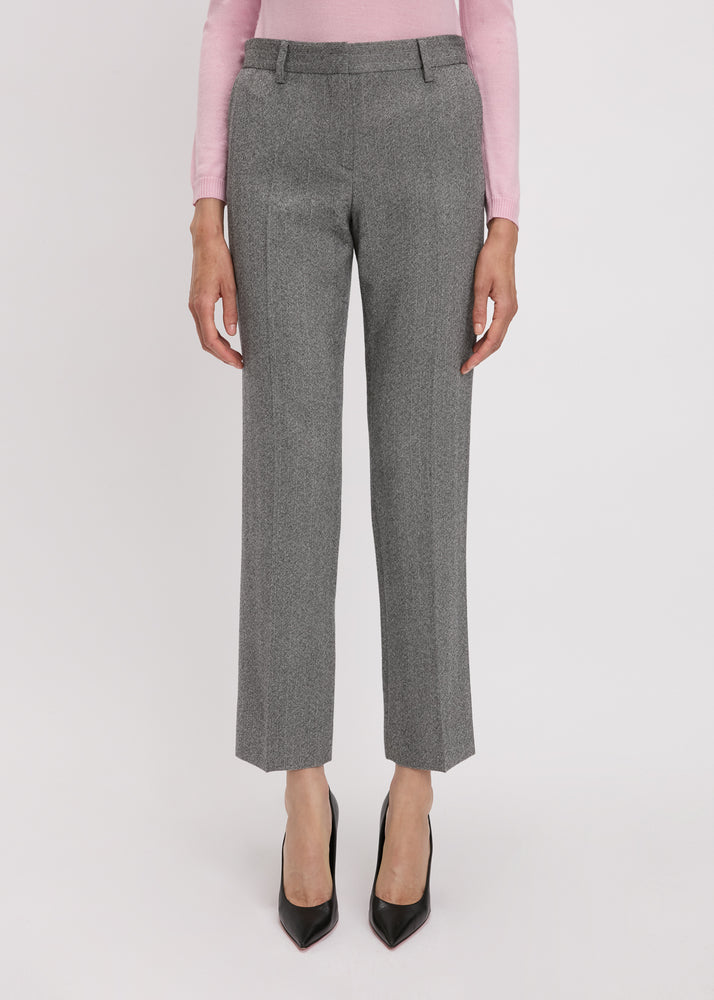 Bella Freud Schoolboy Herringbone Trousers Grey