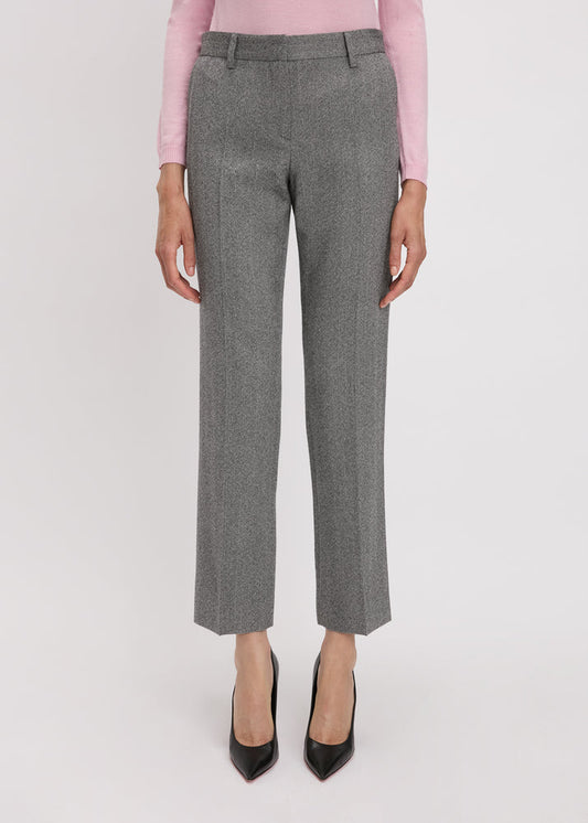 Bella Freud Schoolboy Herringbone Trousers Grey