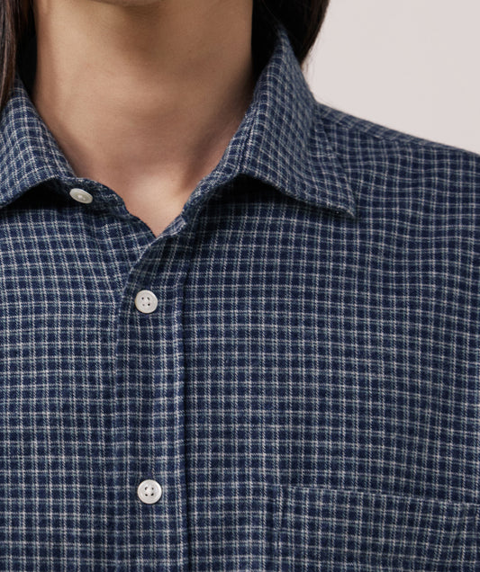 Hartford Paul Woven Check Shirt Navy