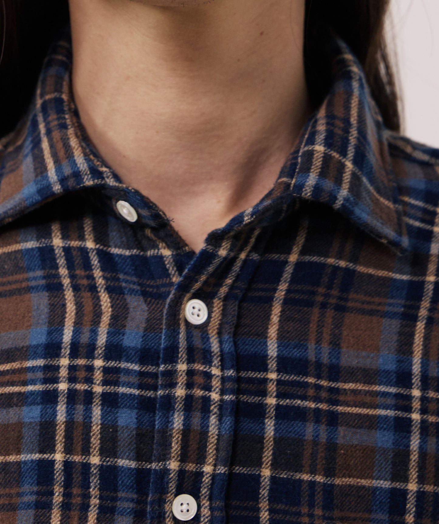 Hartford Paul Plaid Shirt Brown / Blue