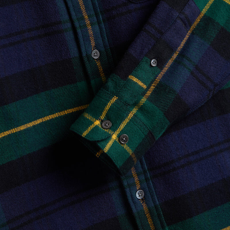 Portuguese Flannel Cabin Shirt Navy/ Green