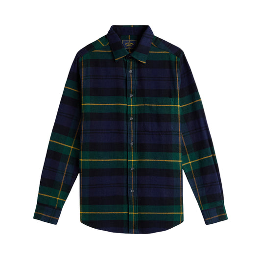 Portuguese Flannel Cabin Shirt Navy/ Green