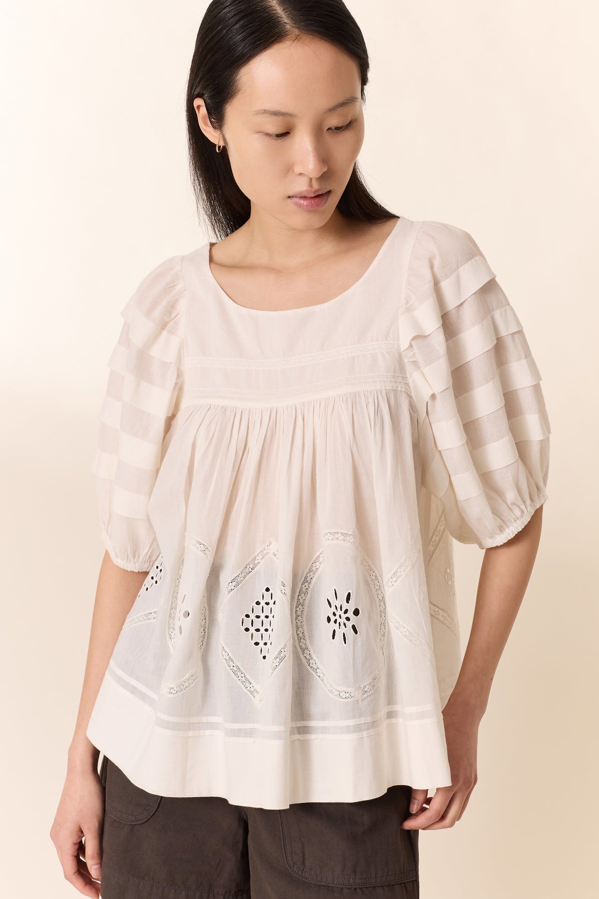 Leon & Harper Cindi Lace Shirt White