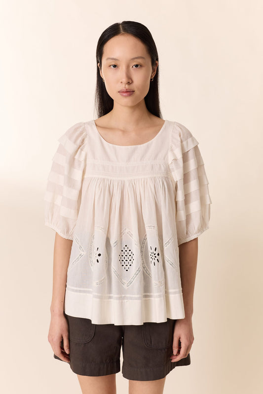 Leon & Harper Cindi Lace Shirt White