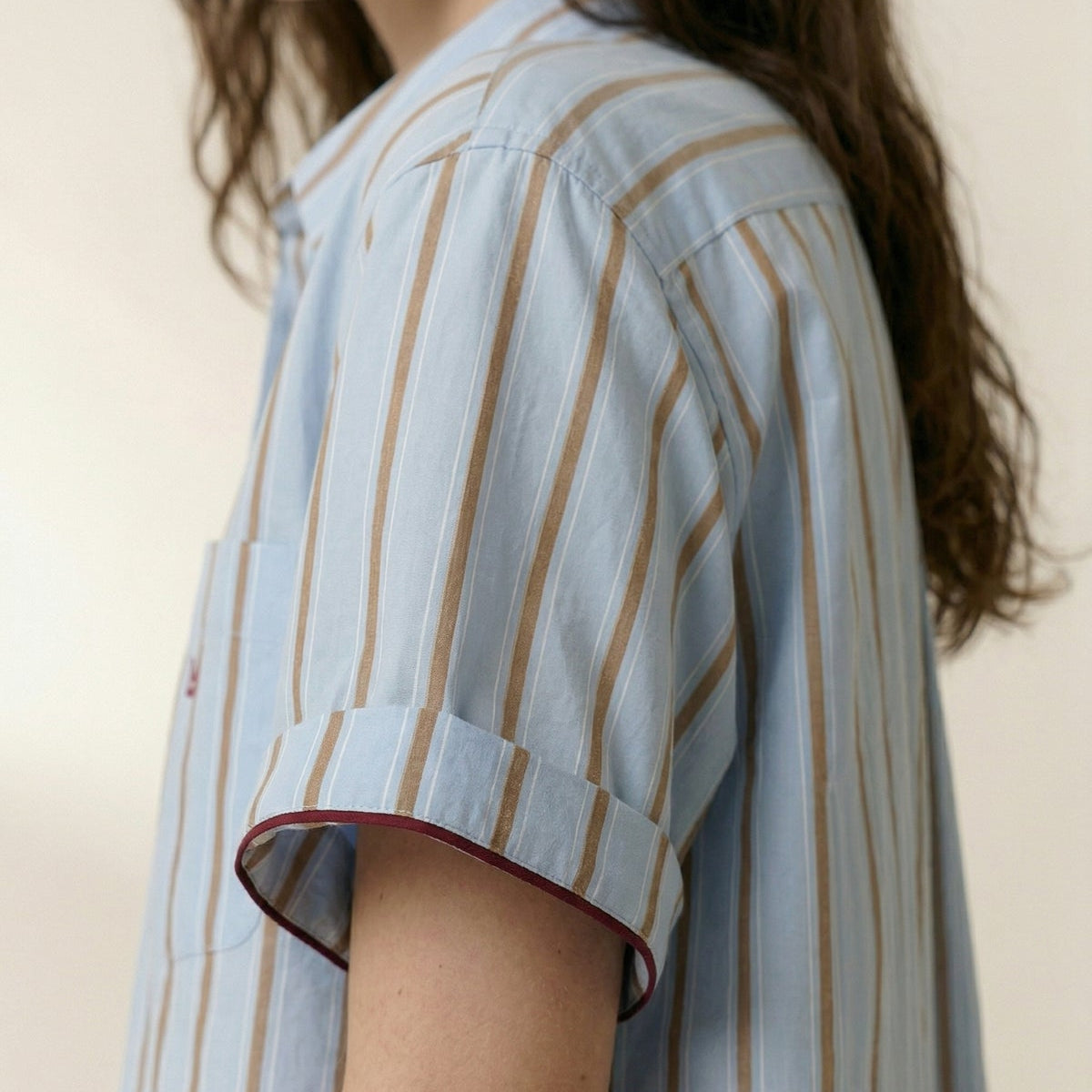 Leon & Harper Clay Striped Shirt Sky