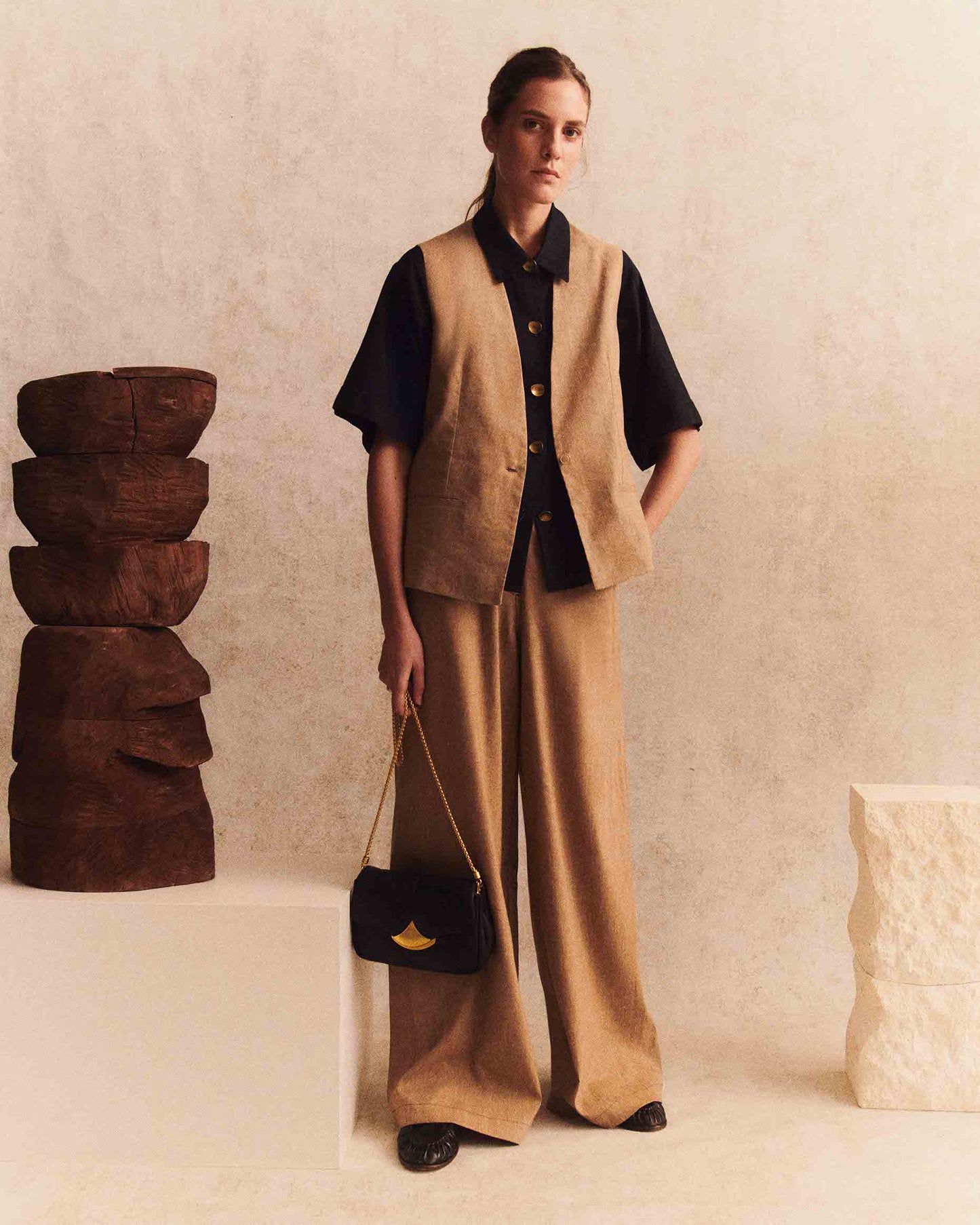 Sessun Marcello Sleeveless Jacket Alpaga