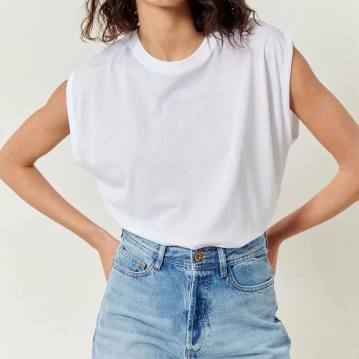 Sessun Deedoo Sleevless T-Shirt Optical White