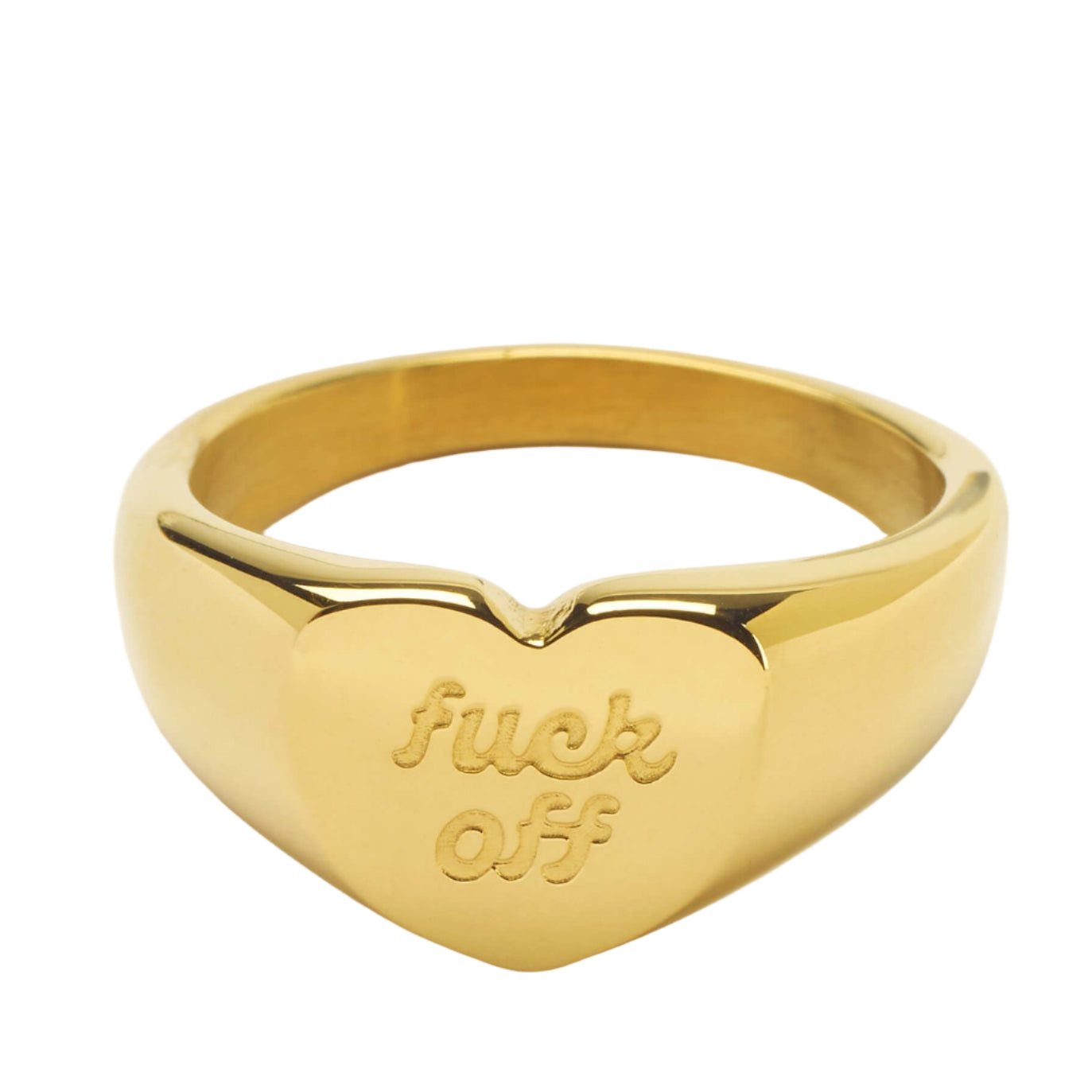 Hoops and Chains Fuck Off Heart Signet Ring
