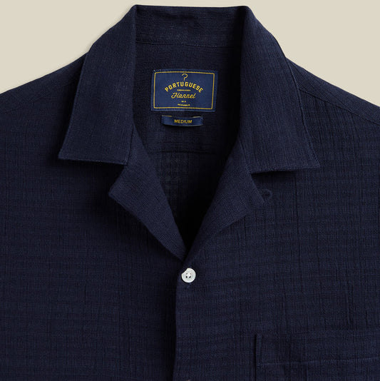 Portuguese Flannel SS Grain Shirt Navy