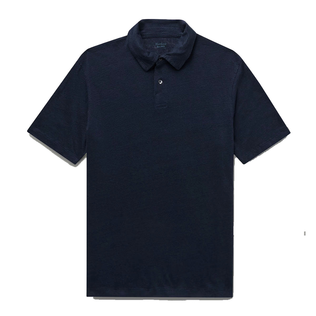 Hartford Knitted Linen SS Polo Marine Blue