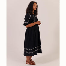 Load image into Gallery viewer, Sideline Heather Dress Black Emroidered
