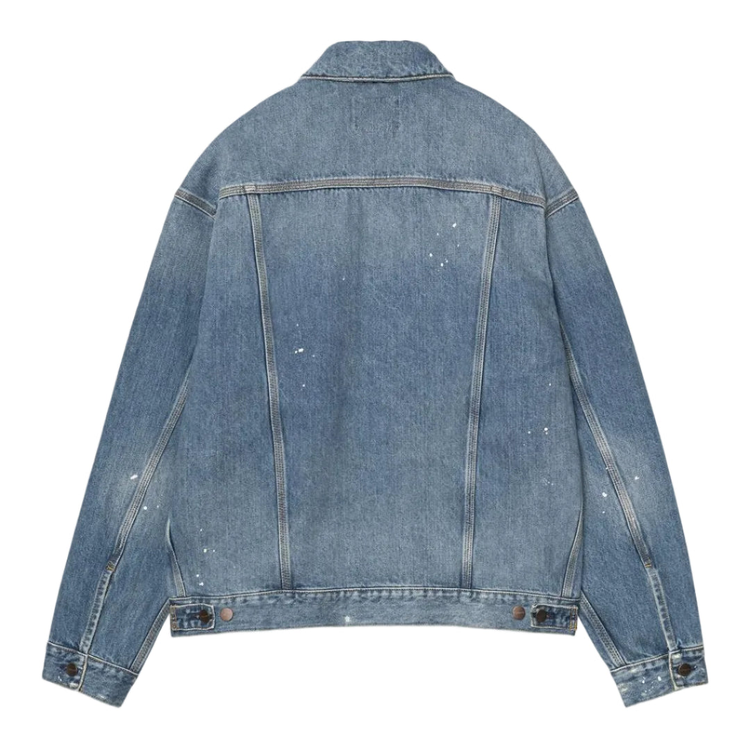 Carhartt WIP Helston Jacket Blue Destroy wash splatter