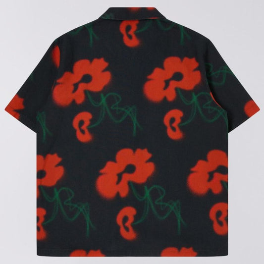 Edwin Garden Society Shirt SS Red / Black