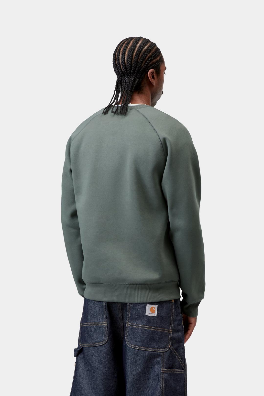 Carhartt WIP Chase Sweat Velvet Green / Gold
