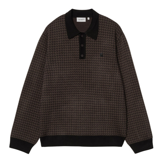 Carhartt WIP L/S Lowis Polo Houndstooth Vitola Heather